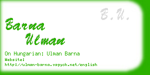barna ulman business card